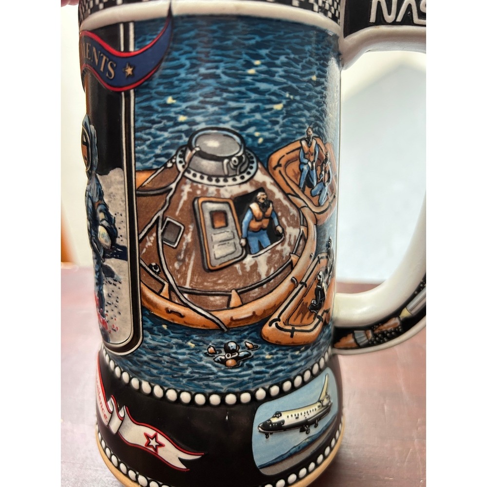 Miller High Life 1990 NASA Apollo 11 Moon Landing Commemorative Beer Stein 1969 - Picture 4 of 12